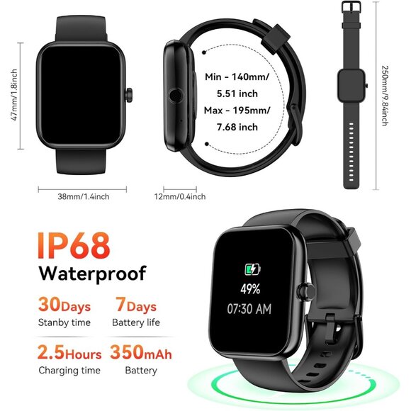⚡Smart Watch for Men Women with Bluetooth Call 1.83HD Touch with Alexa - Picture 7 of 7